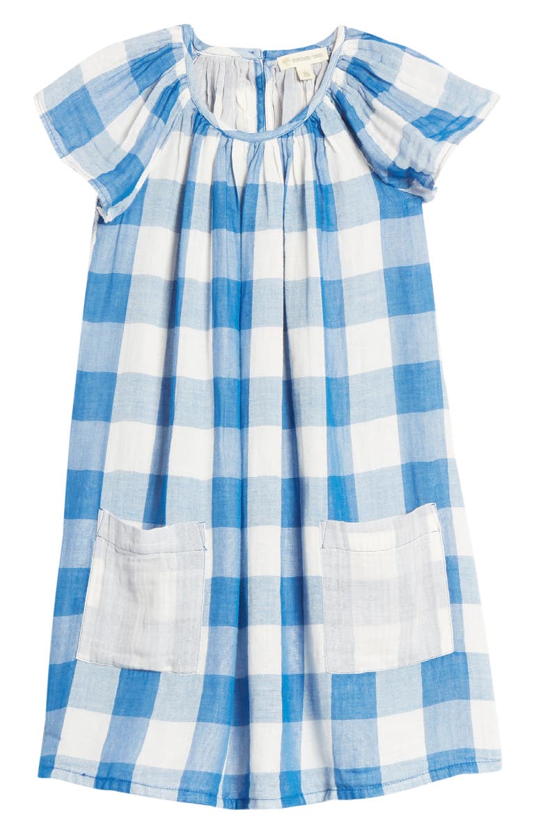 Tucker + Tate Spring Time Gingham Check Flutter Sleeve Dress, Main, color, 
