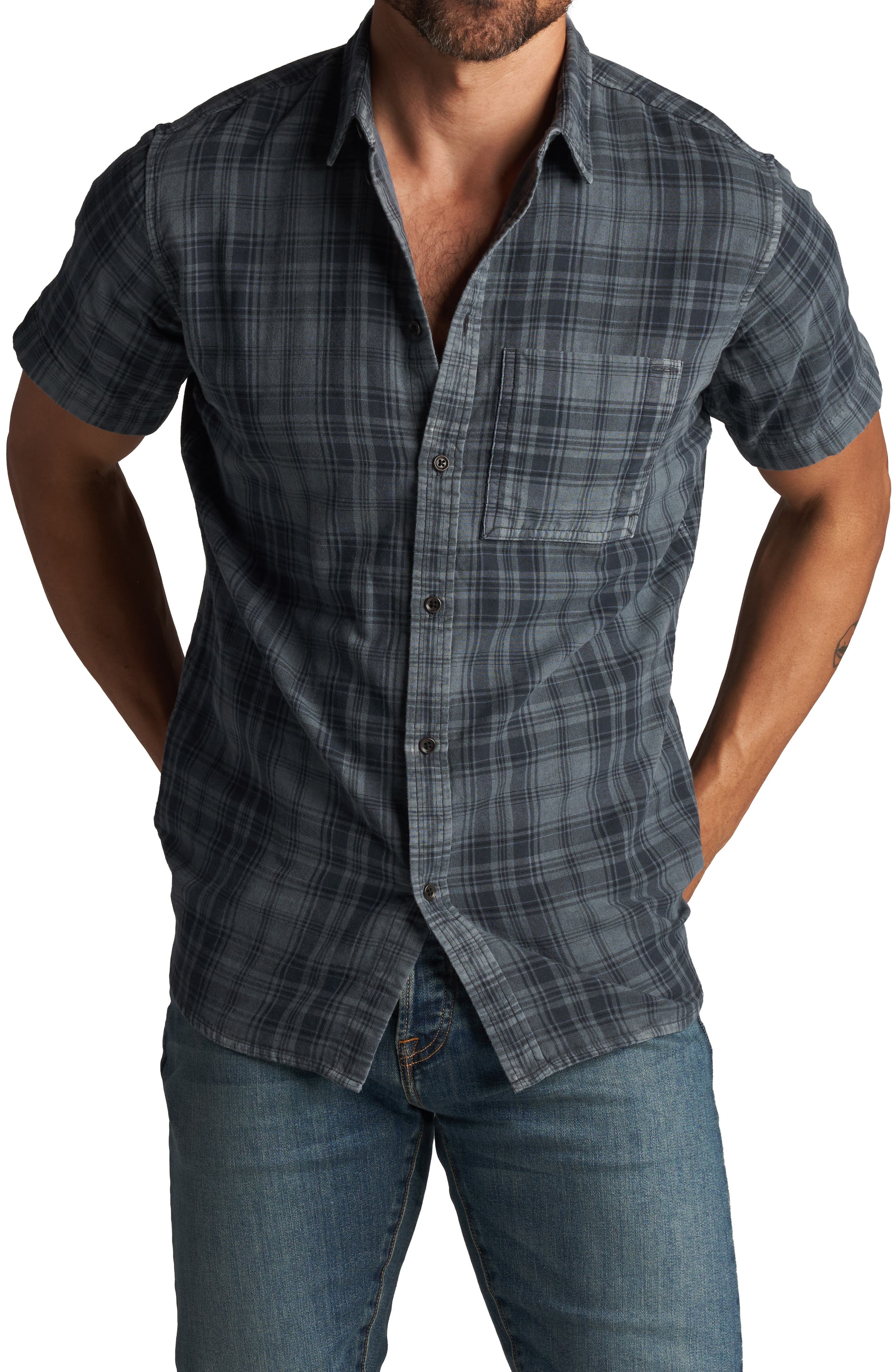Bray Plaid Short Sleeve Button-Up Shirt - image 3