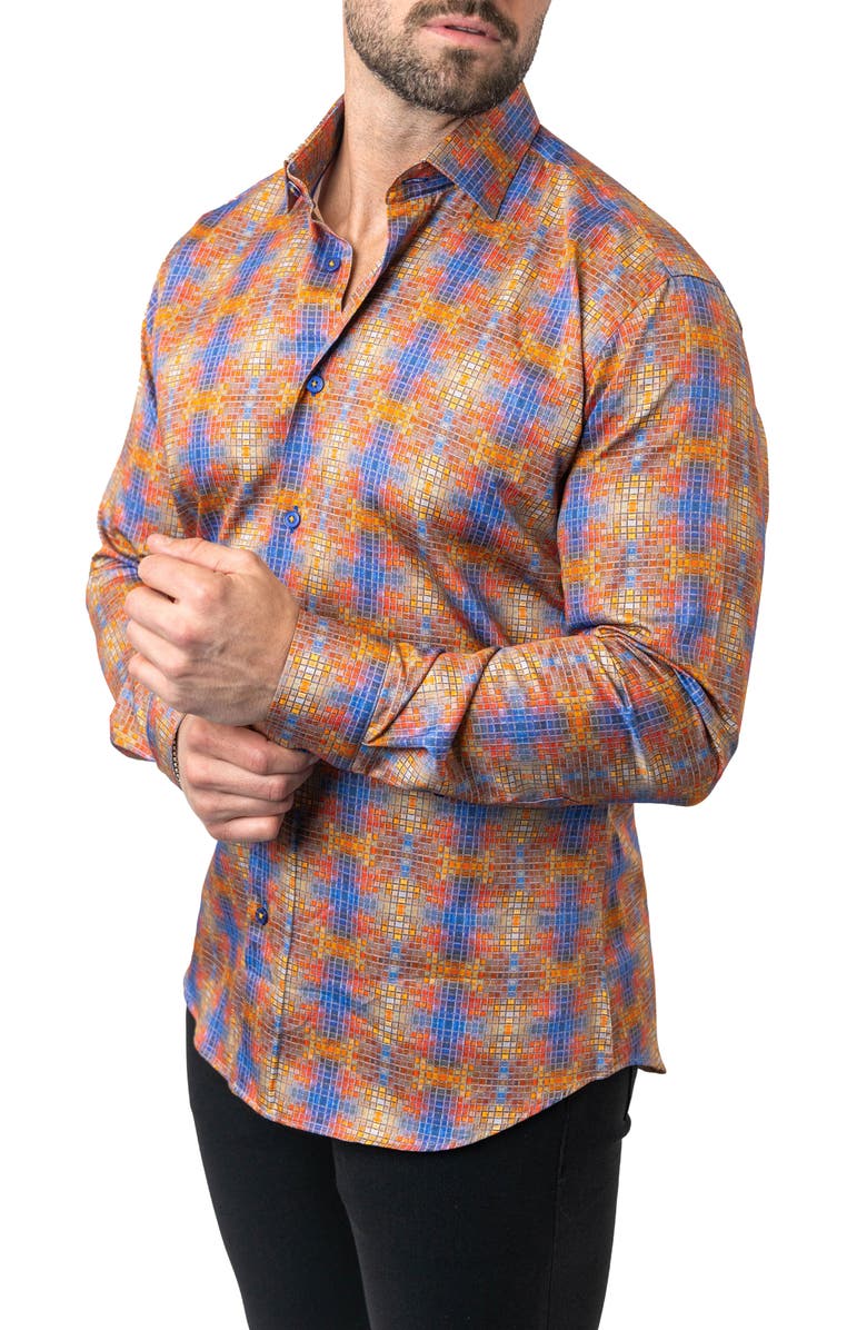 Maceoo Fibonacci Stretchcrosstile Performance Button-Up Shirt, Alternate, color, 