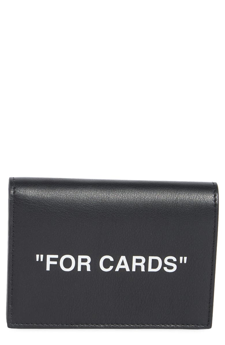 Off-White Quote Leather Wallet, Main, color, Black And White