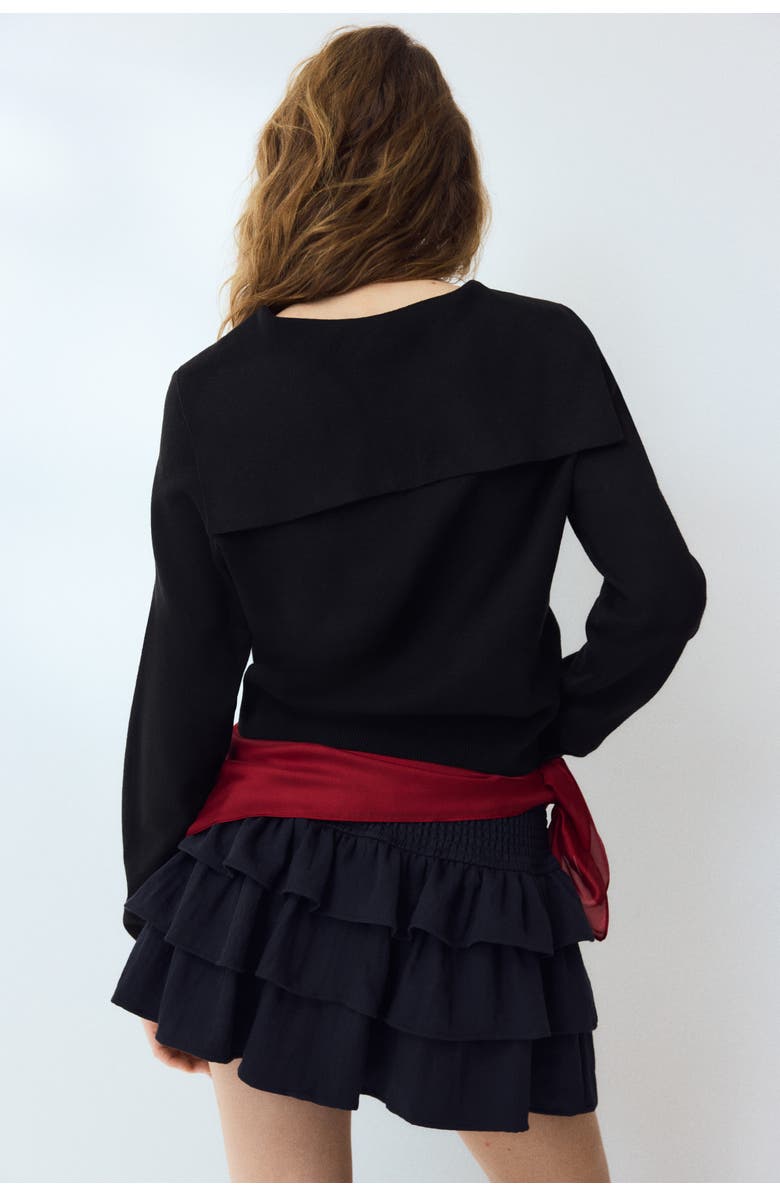 H&M Collared Cardigan, Alternate, color, Black