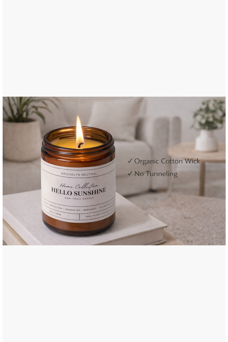 Hello Sunshine Citrus Luxury Non-Toxic Candle, Alternate, color, None