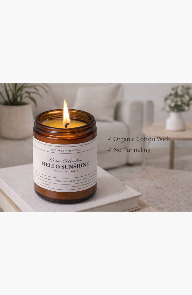 BROOKLYN NEUTRAL Hello Sunshine Scented Candle, Alternate, color, NO COLOR