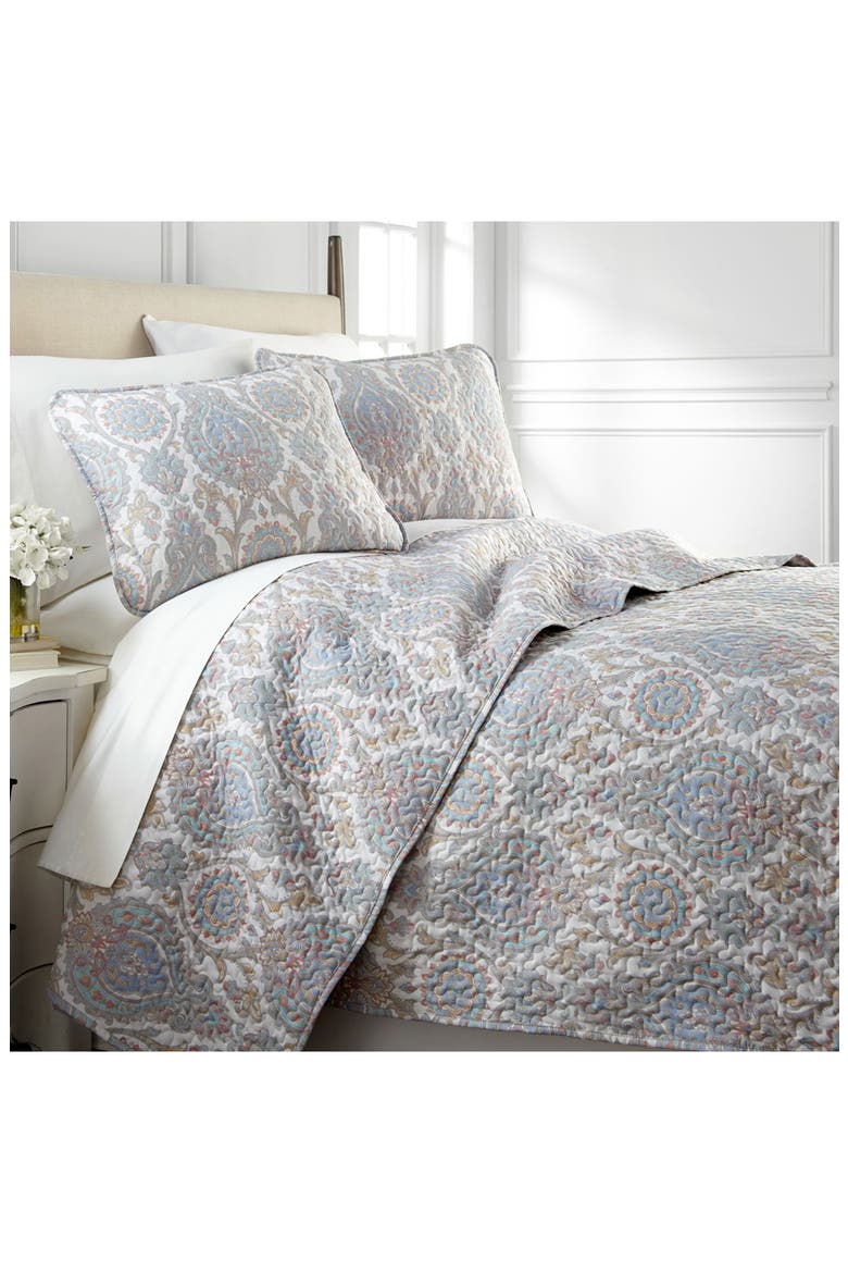 Luxury Premium Collection Ultra Quilt Set, Main, color, PAISLEY AQUA