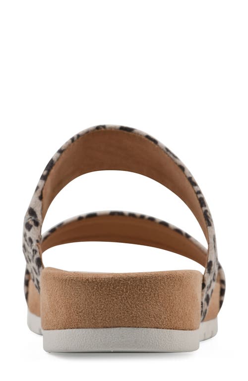 Cliffs By White Mountain Tahlie Slide Sandal In Natural Leopard Suedette