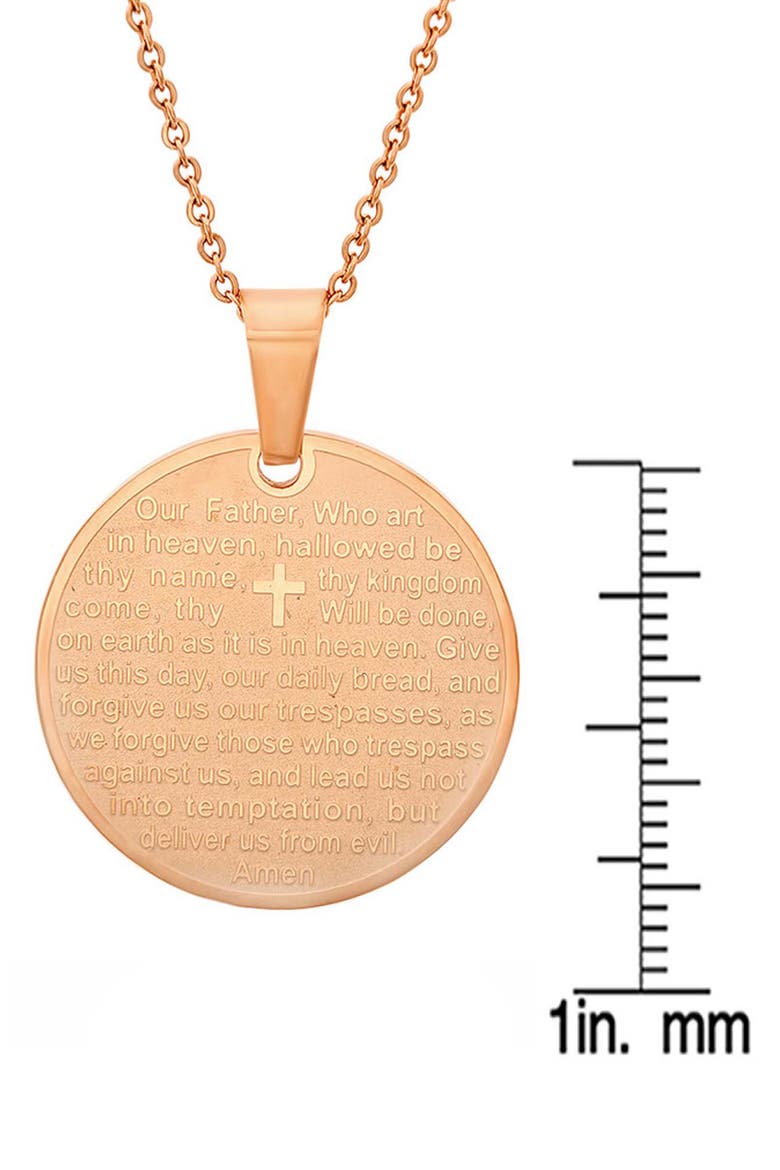 Lord's Prayer Pendant Necklace, Alternate, color, ROSE GOLD