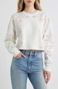 LoveShackFancy Lalo Eyelet Sweatshirt