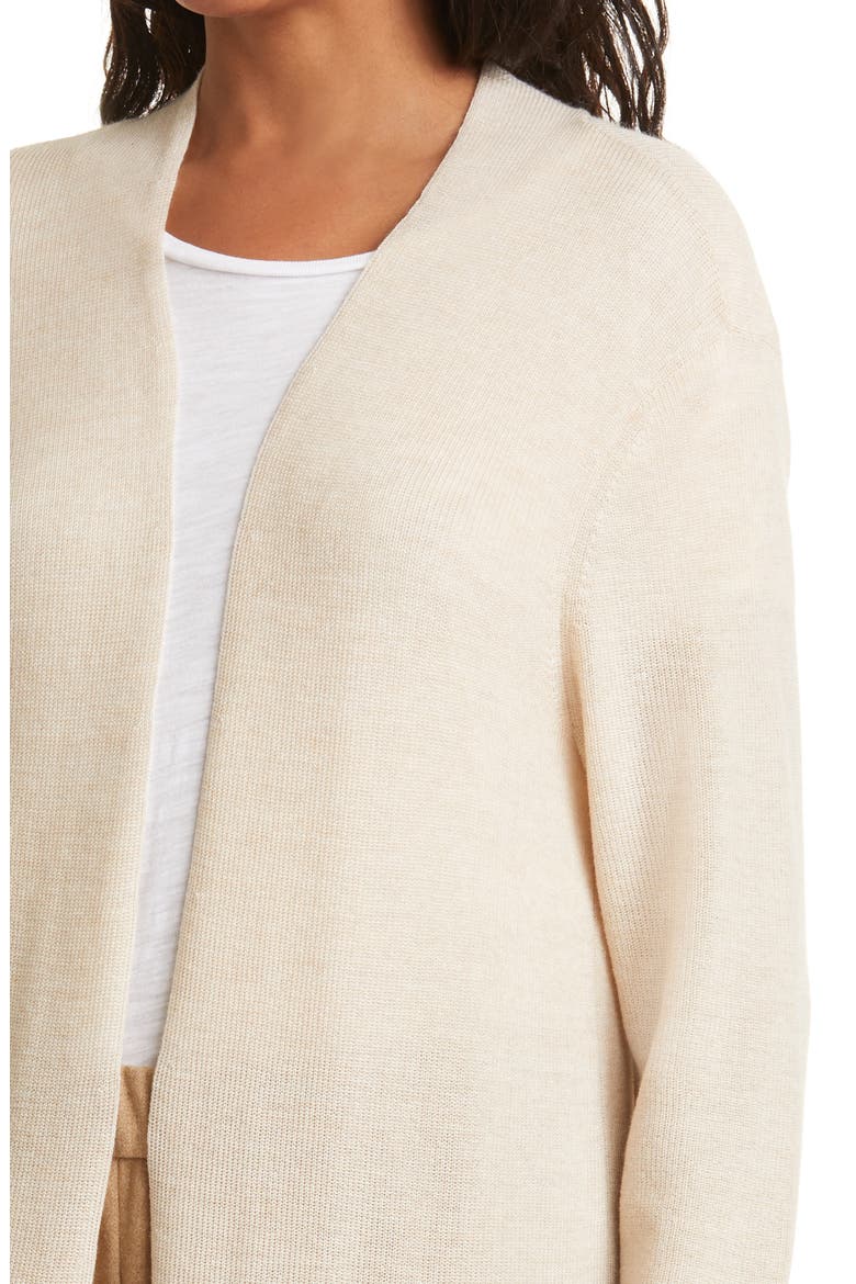 Open Front Long Cardigan, Alternate, color, CASHEW