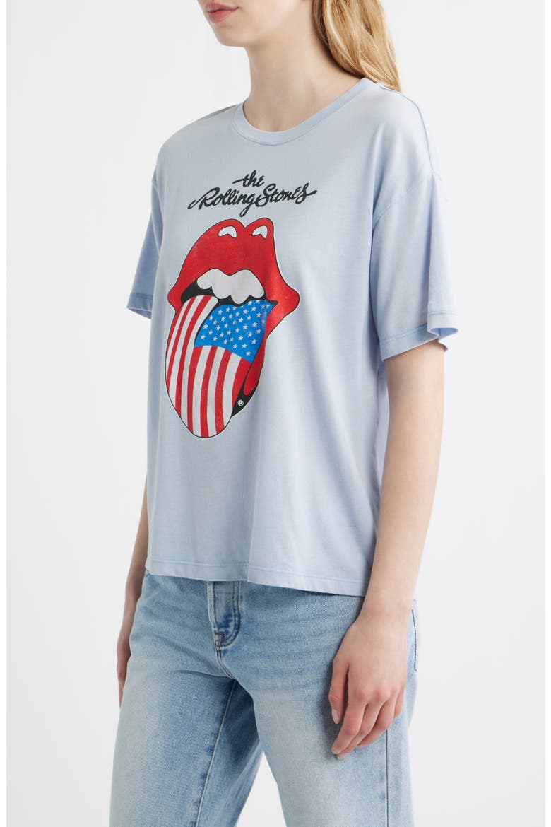Rolling Stones Hot Lips Flag Graphic T-Shirt, Alternate, color, SKY WAY BLUE