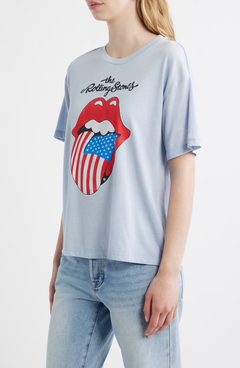 Daydreamer Rolling Stones Hot Lips Flag Graphic T-Shirt, Alternate, color, Sky Way Blue