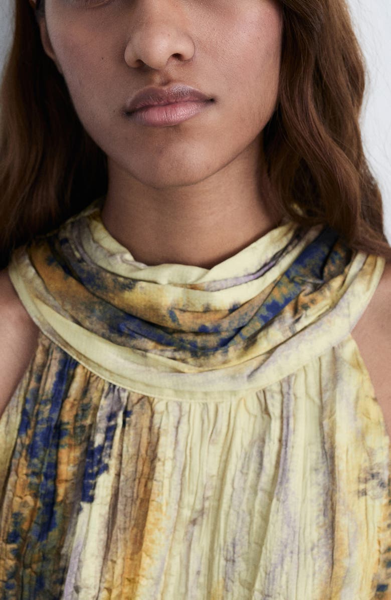 MANGO Tie Dye Textured Satin Maxi Dress, Alternate, color,