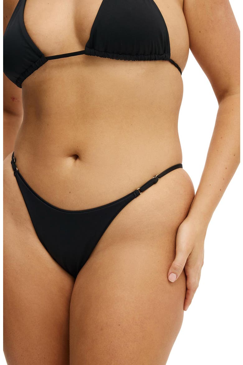 Women's Micro String Thong Bikini Bottom, Alternate, color, Black
