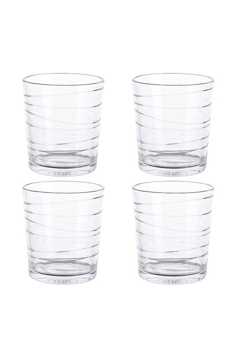 Gibson Home 4 Piece 13.5 Ounce Swirl Double Old-Fashioned Glassware Set, Alternate, color, Clear