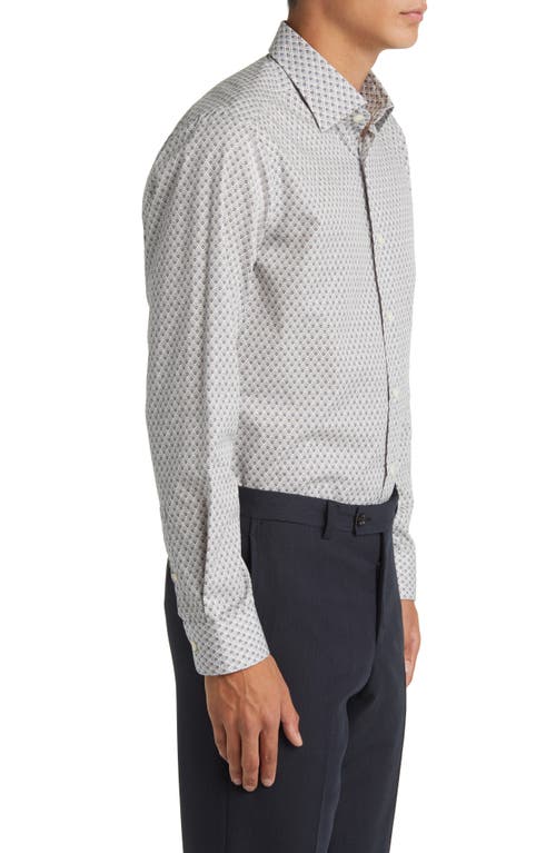 Jack Victor Adam Contemporary Fit Geo Print Cotton Button-up Shirt In Gray
