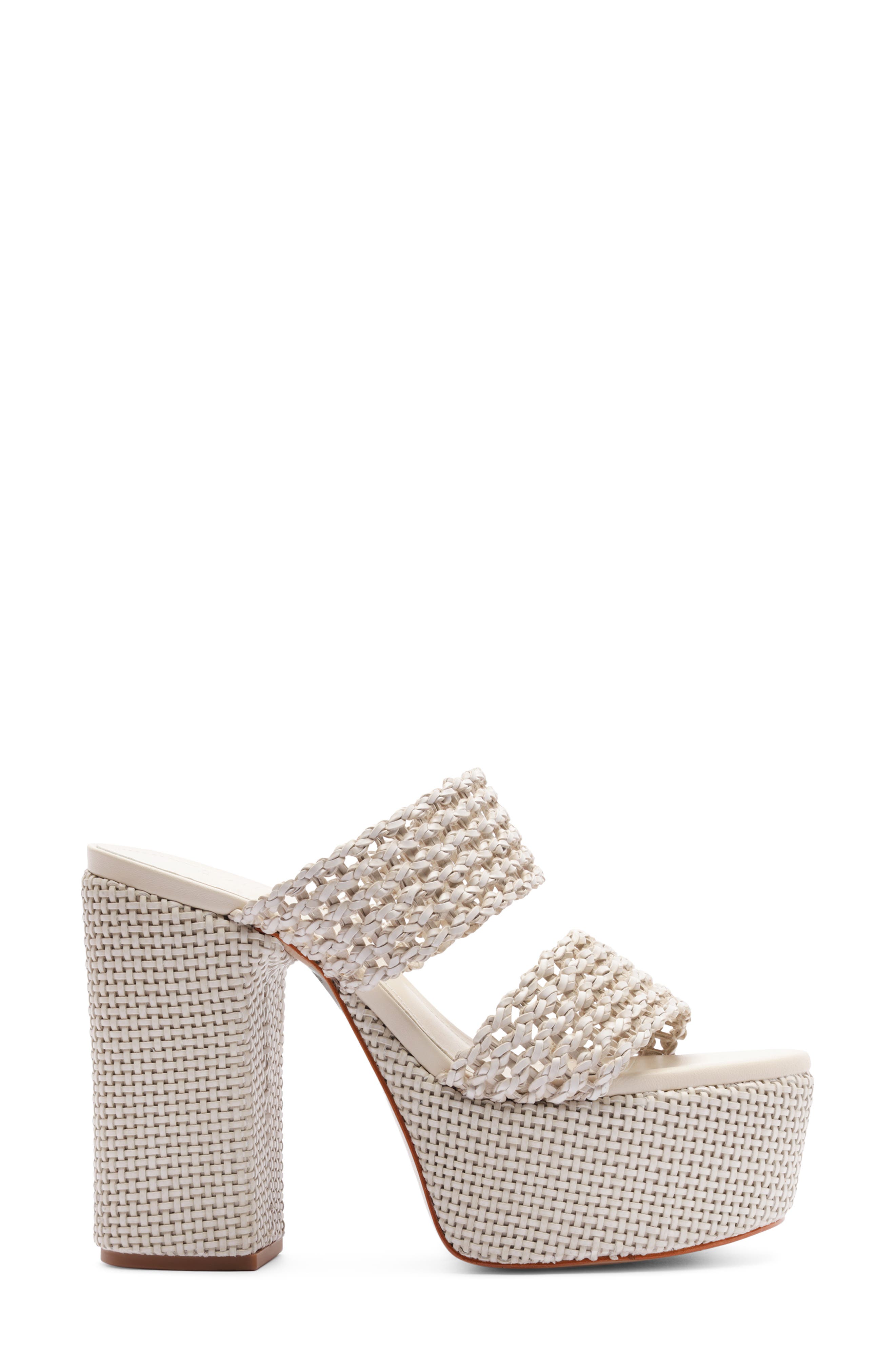 Schutz Aberdeen Platform Slide Sandal, Alternate, color, Sugar White