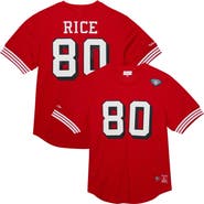 Mitchell & Ness Men's Mitchell & Ness Jerry Rice Scarlet San Francisco 49ers Retired Player Name & Number Mesh Top