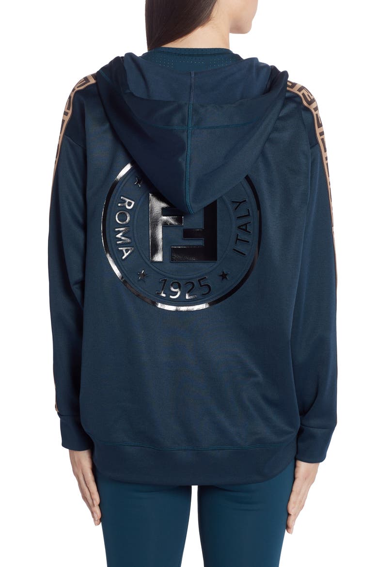 FF Logo Hooded Jersey Jacket, Alternate, color, F19EJ NAVY