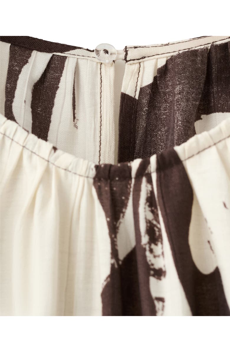 MANGO Wide Leg Floral Crop Jumpsuit, Alternate, color, Chocolate