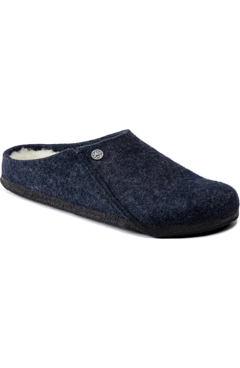 Birkenstock Zermatt Genuine Shearling Lined Slipper, Main, color, Dark Blue/ Natural