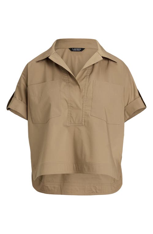 RALPH LAUREN LAUREN RALPH LAUREN COTTON BLEND CAMP SHIRT