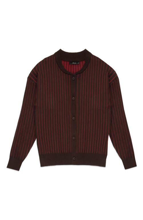 Deluc Moe Stripe Cardigan In Burgundy