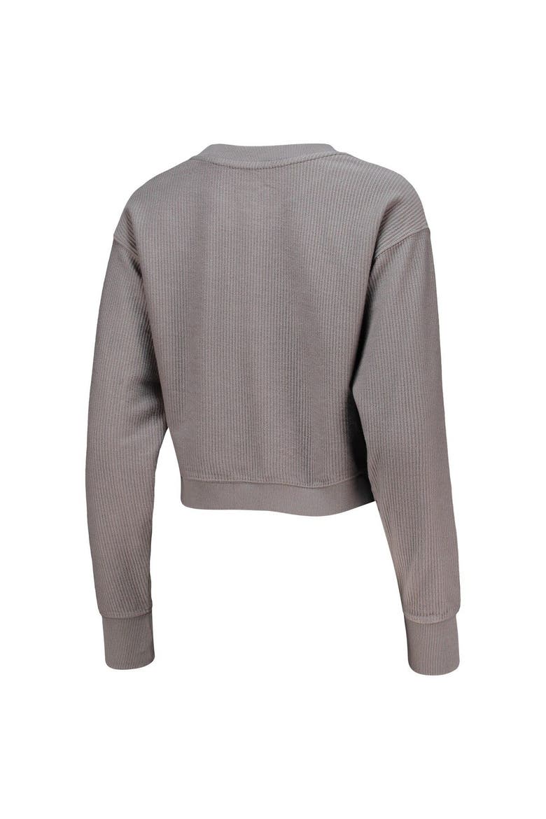 Women's League Collegiate Wear Graphite Florida Gators Classic Corded Timber Crop Pullover Sweatshirt, Alternate, color, Graphite