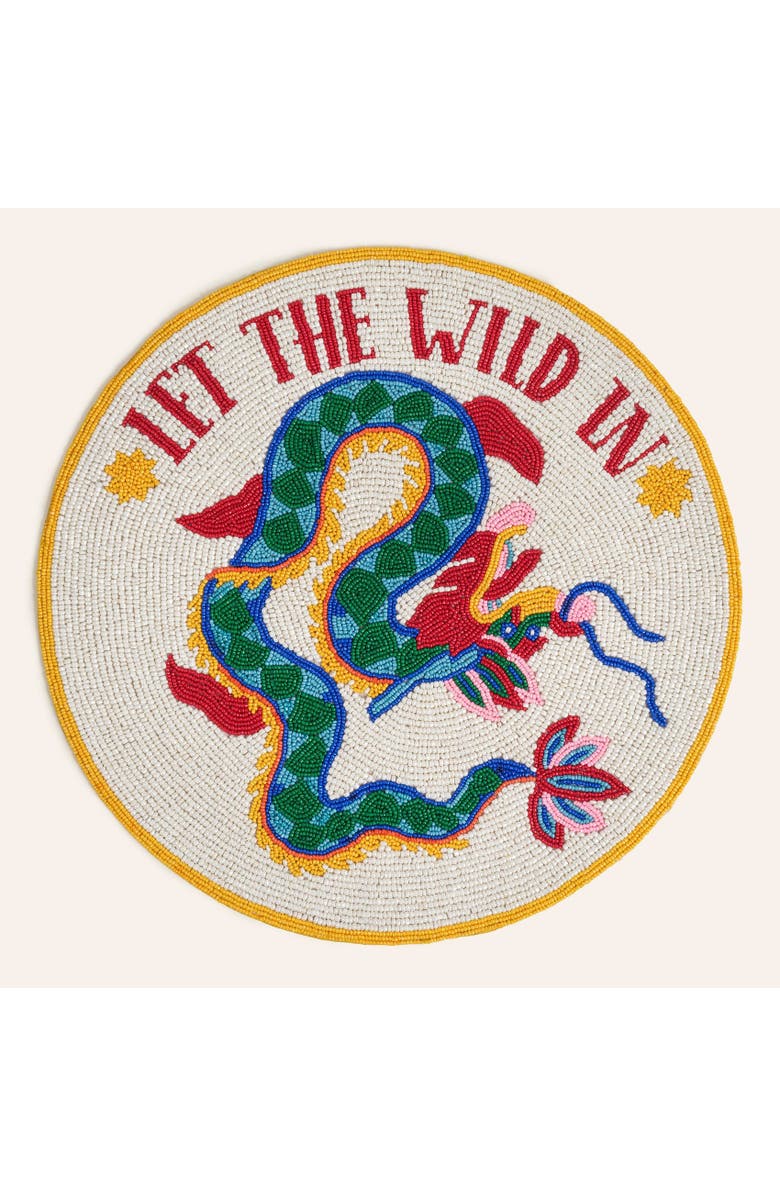 Zsa Zsa Zsu Dadri Beadded Placemat Wild 14 In, Main, color, White