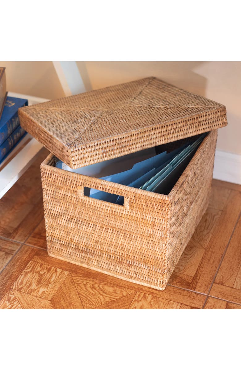 Artifacts Trading Company<sup>™</sup> Artifacts Rattan Storage Box with Lid - Letter File, Alternate, color, Honey Brown
