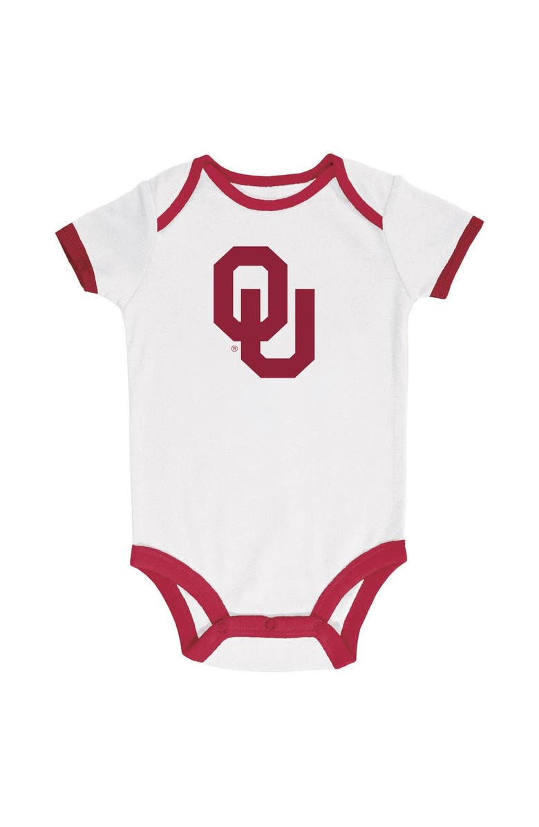 Champion Newborn & Infant Champion Crimson/Heather Gray/White Oklahoma Sooners Three-Pack Bodysuit Set, Alternate, color, 
