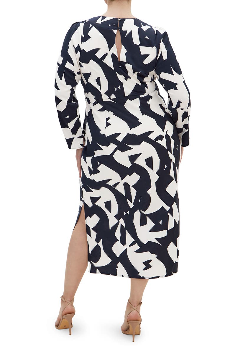 Lana Twist Cutout Long Sleeve Maxi Dress, Alternate, color, GEO SCARF
