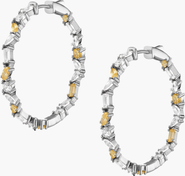 Aurate New York Lab Grown Sapphire and Mixed Shape Hoop Earrings