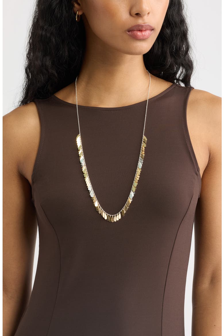 Shimmer Chain Necklace, Alternate, color, SILVER- GOLD