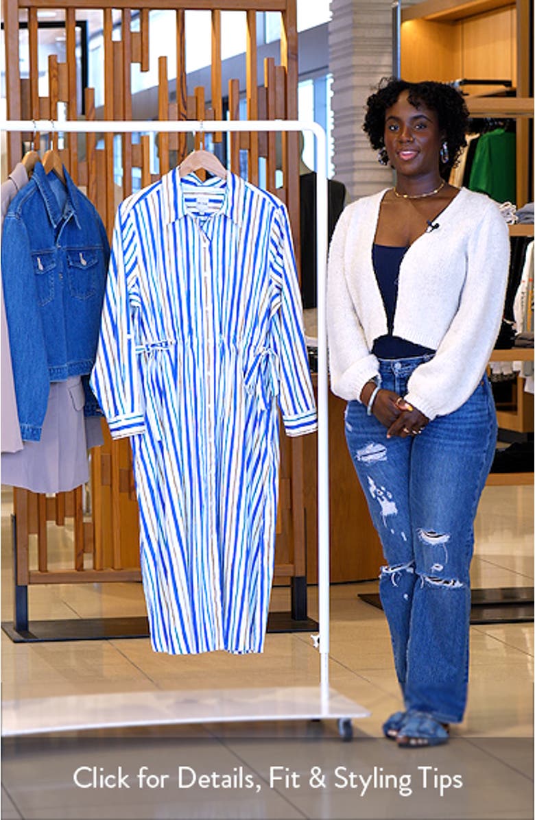 Jamie Oasis Stripe Long Sleeve Shirtdress, sales video thumbnail