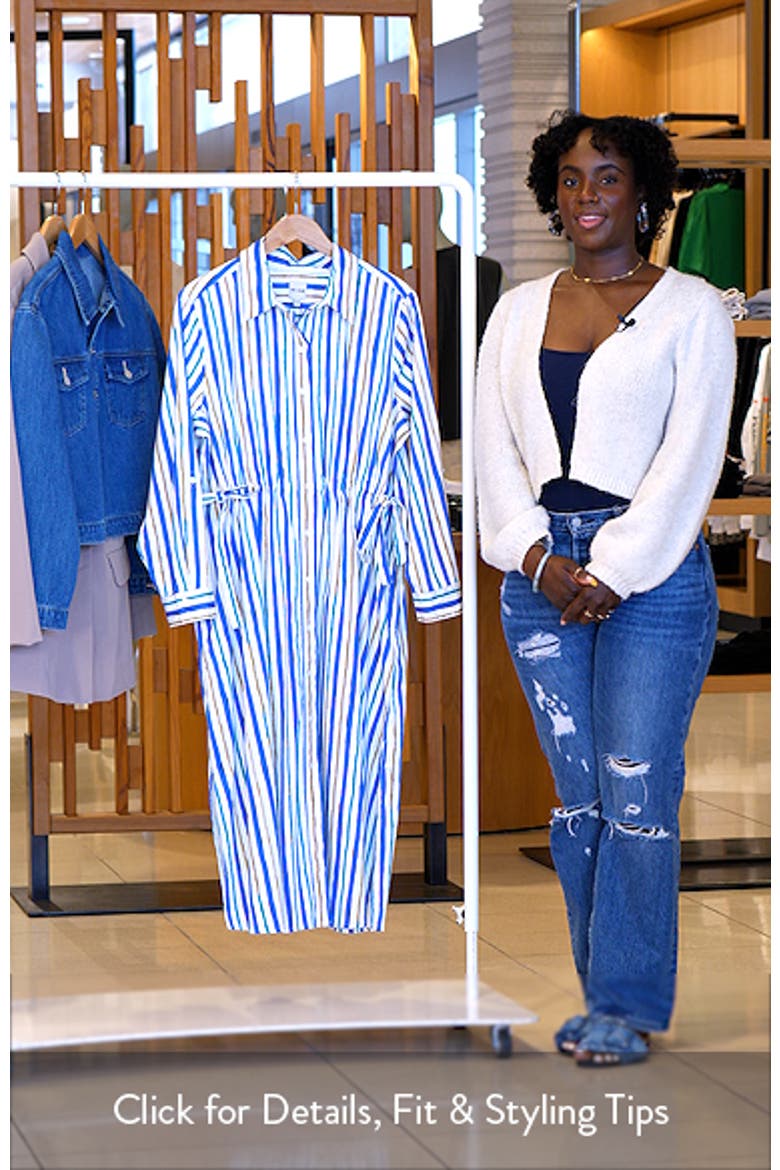 Jamie Oasis Stripe Long Sleeve Shirtdress video