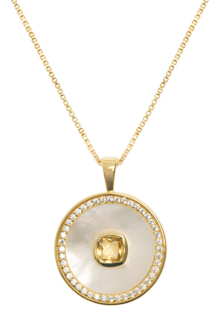 Citrine Mother Of Pearl Necklace, Main, color, Citrine