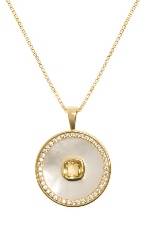 Citrine Mother Of Pearl Necklace