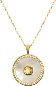 Freya Rose Citrine Mother Of Pearl Necklace