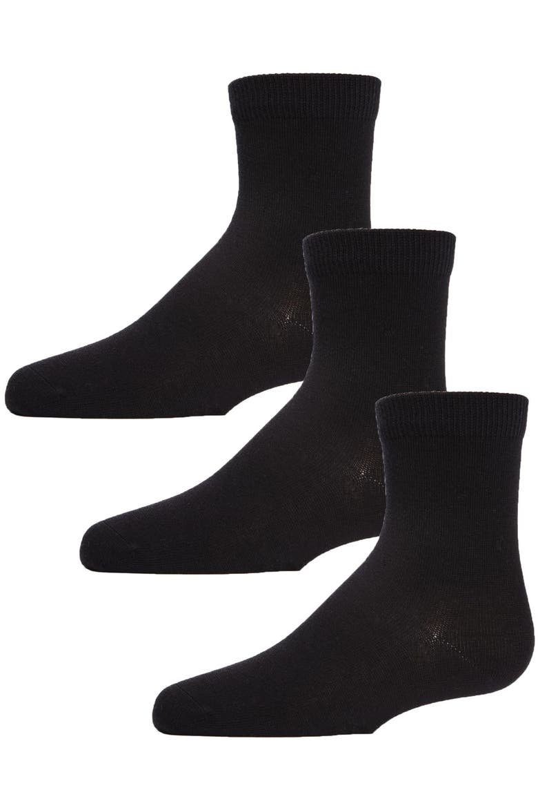 Unisex Cotton Blend Mid-Cut Socks 3-Pack, Main, color, Black