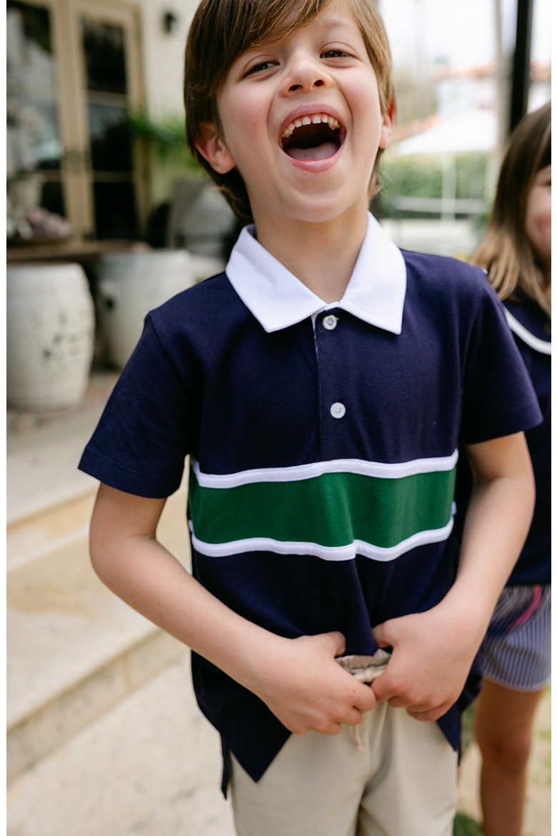 Archie Polo Shirt, Alternate, color, Navy / White / Green