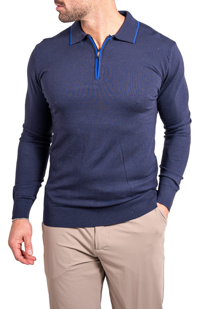Knitted Passion Quarter Zip Sweater, Alternate, color, BLUE