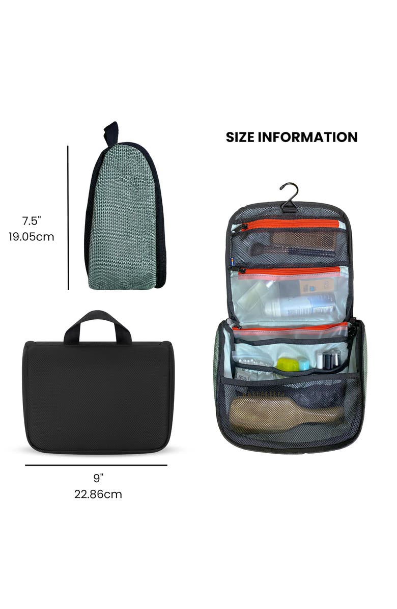 Sherpani Co-Pilot, Travel Toiletry Bag, Hanging Cosmetic Organizer, Water Resistant Makeup Bag, Shower Dopp Kit, Travel Essentials Toiletries for Women, Alternate, color, Granite