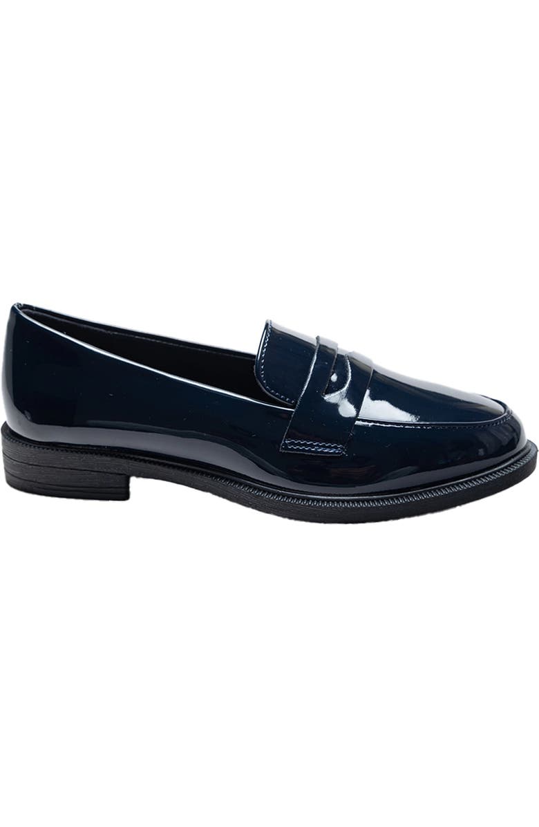 MOUSTACHE Patent Penny Loafers, Alternate, color, Navy