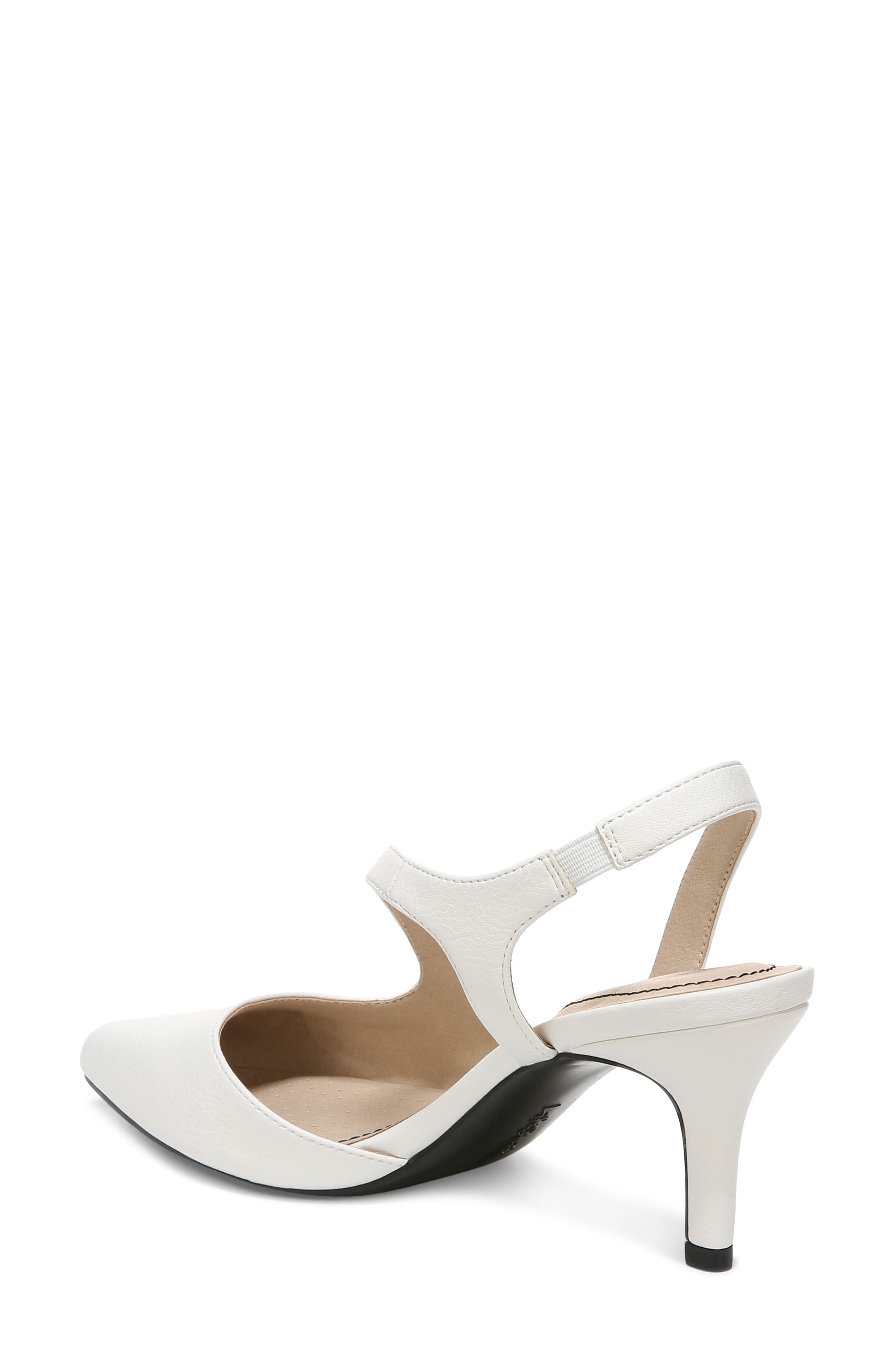 Santorini Asymmetric Pointed Toe Pump, Alternate, color, WHITE