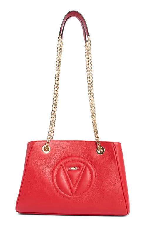 Valentino By Mario Valentino Angelina Signature Leather Shoulder Bag In Red