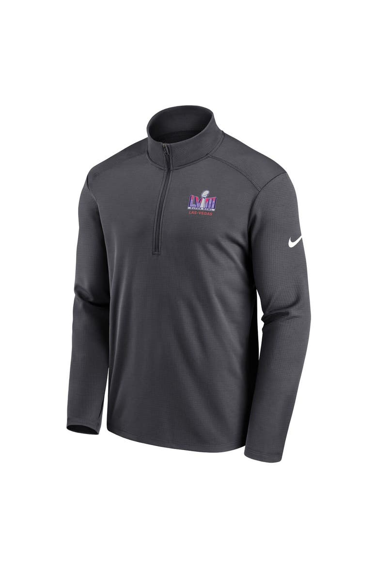 Men's Nike Anthracite Super Bowl LVIII Pacer Half-Zip Jacket, Alternate, color, Anthracite