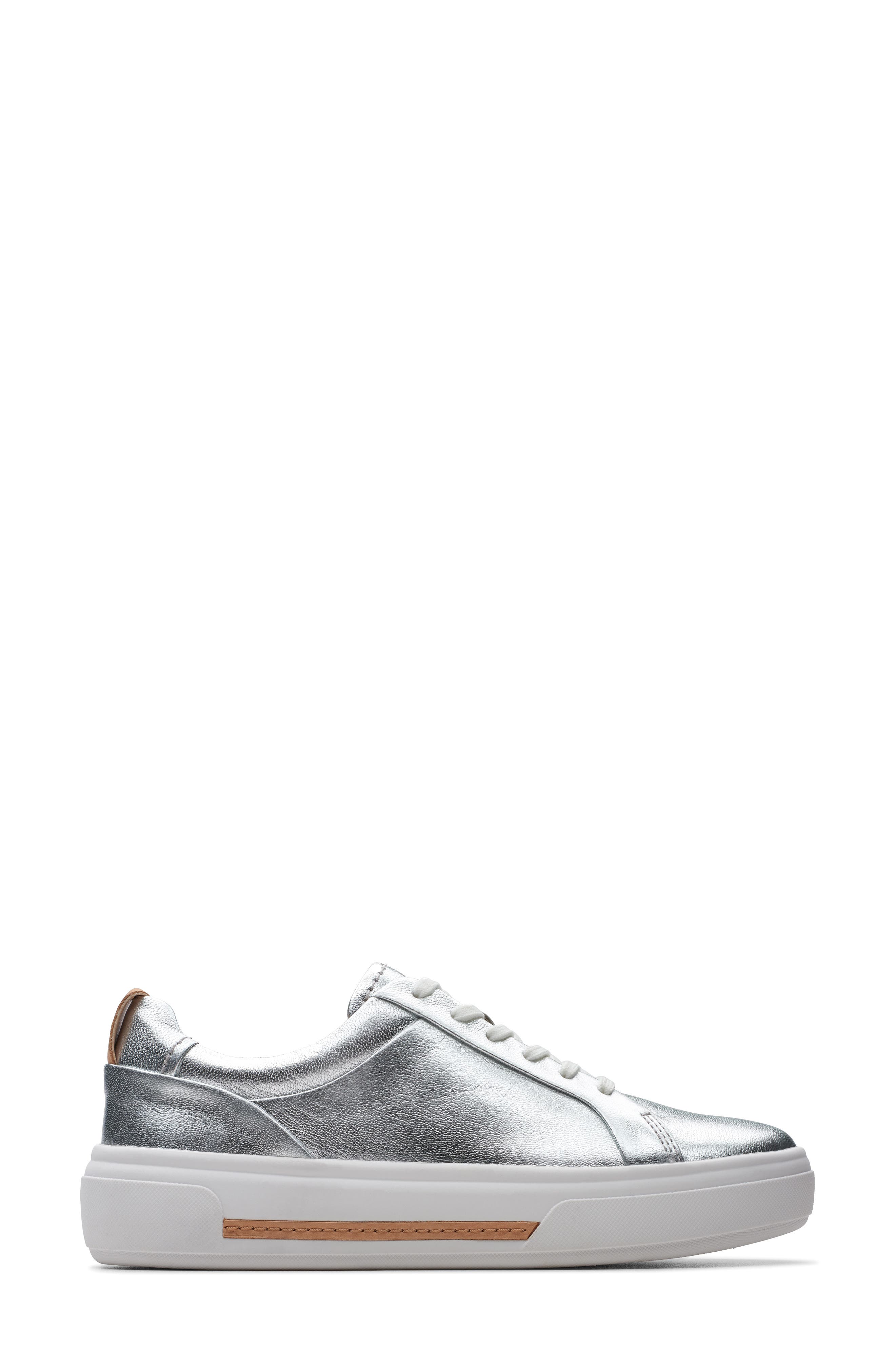 Clarks<sup>®</sup> Hollyhock Walk Sneaker, Alternate, color, Silver Leather
