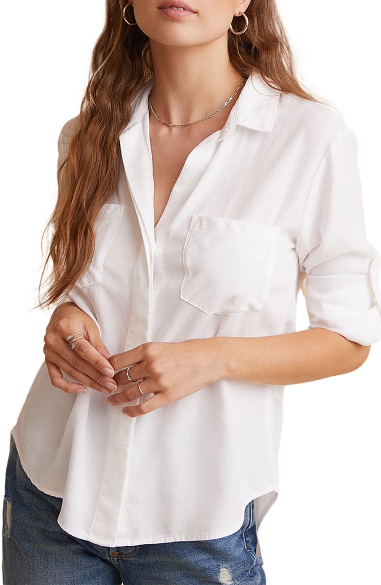 Bella Dahl Split Back Button-Up Shirt, Main, color, White