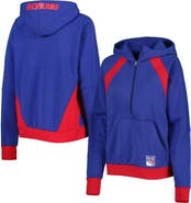 STARTER Women's Starter Blue New York Rangers Wishbone Half-Zip Hoodie
