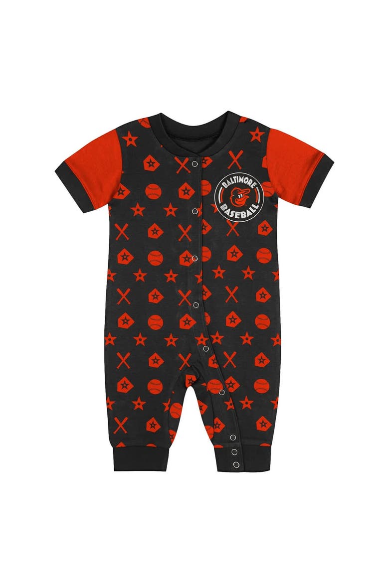 Newborn  Black Baltimore Orioles Hard 90 Coveralls, Alternate, color, Black
