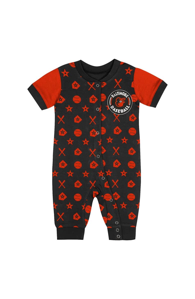 Outerstuff Newborn  Black Baltimore Orioles Hard 90 Coveralls, Alternate, color, Black